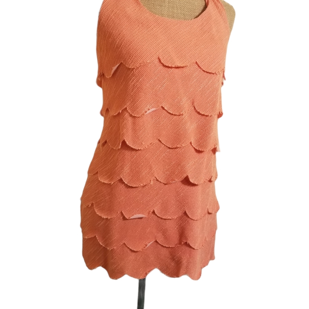 Ali Ro scalloped tiered coral mini dress size 6` - Picture 8 of 8